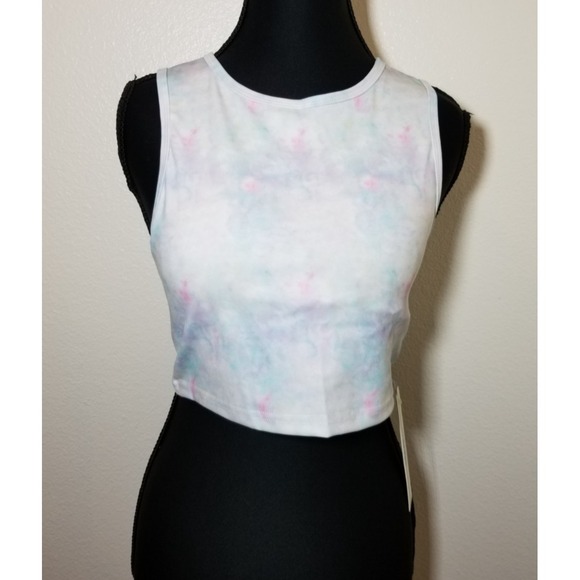 Nicole Miller Other - Nicole Miller Sports Bra Crop Tank Top Pastel Tie Dye Active Athletic Lounge NWT